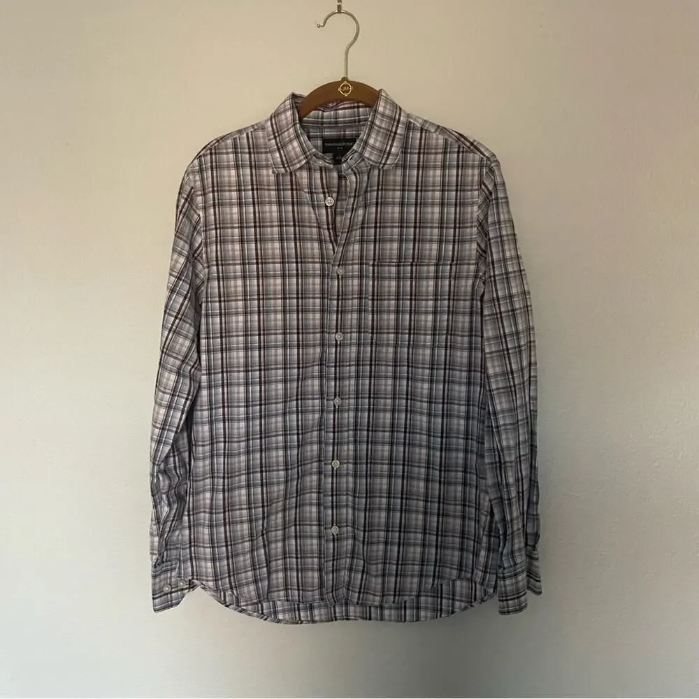 Banana Republic Plaid Button Down Cotton Shirt